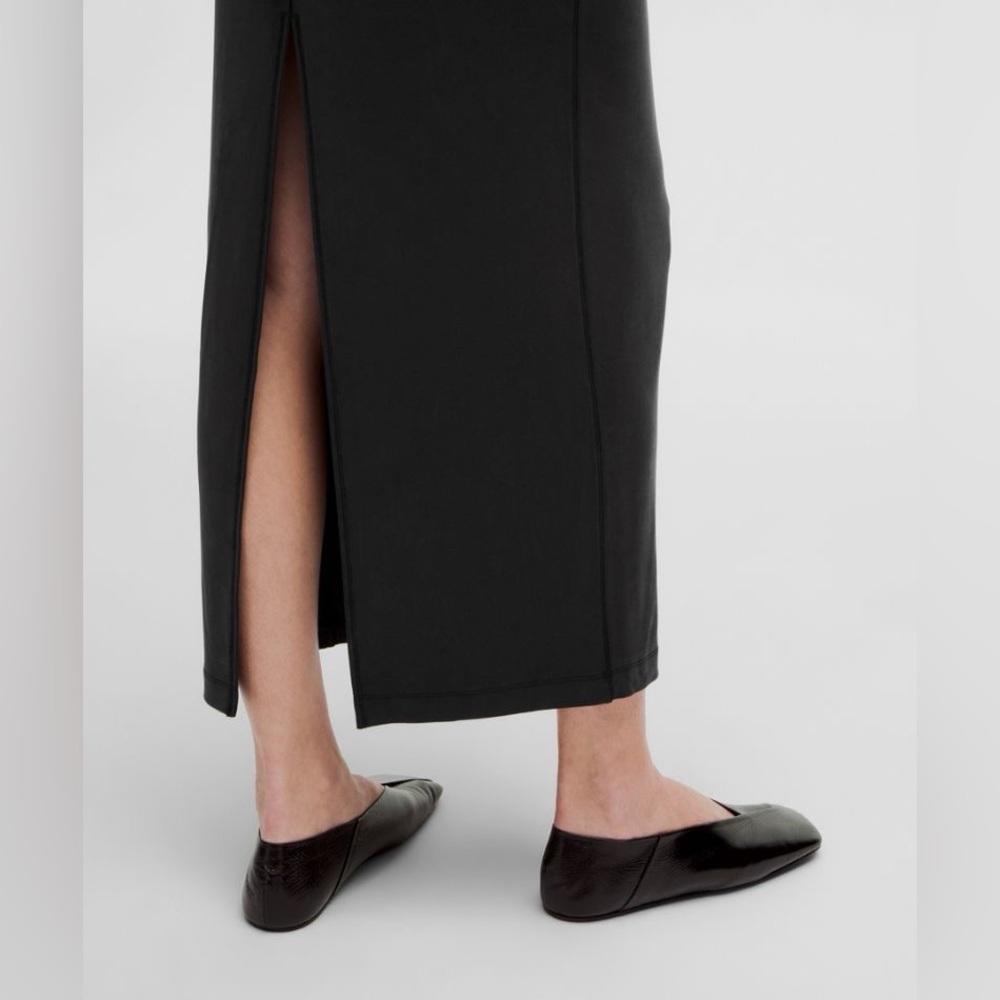 Lululemon Drapey Softstreme Long-Sleeve Black Maxi Dress Medium - Picture 4 of 11